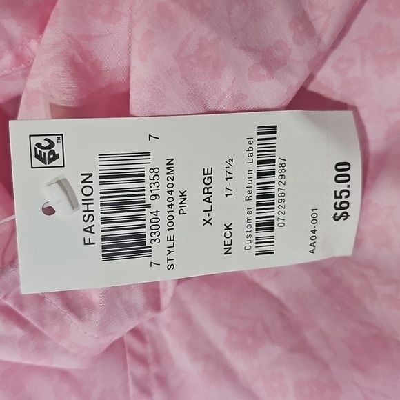 Bar lII Men's Slim Flit Floral Stretch Dress Shirt- Pink, Size XL - Picture 4 of 4